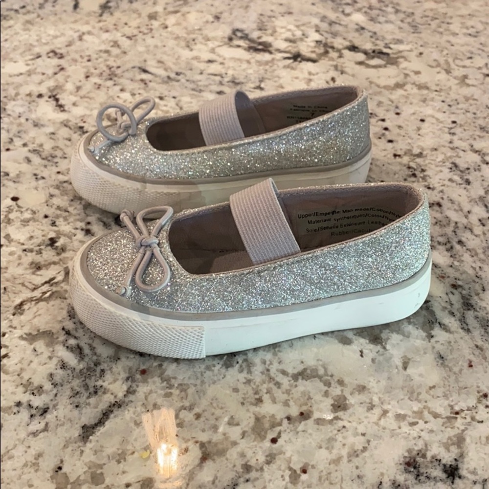 Tucker&Tate girls silver glitter shoes